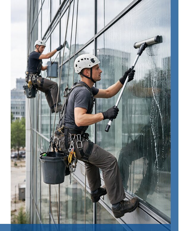 Мойка витражей альпинистами в Лыткарине от 717 р. под ключ|ВЫСОТНИК-Лтк