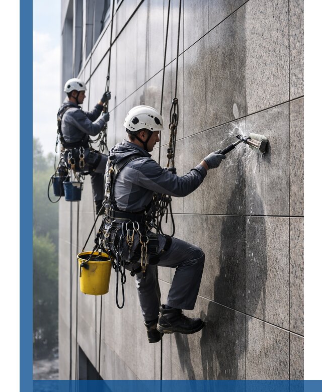 Профессиональная мойка фасада из керамогранита в Лыткарине