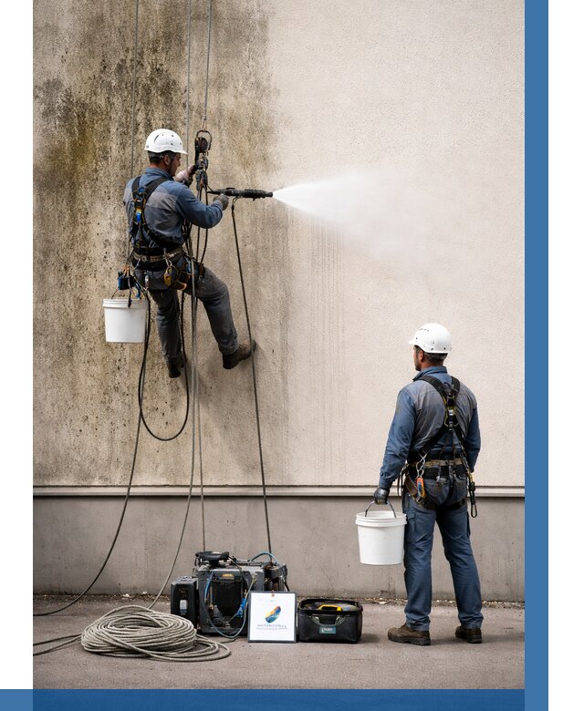 Очистка фасада от плесени в Лыткарине от 307 р. | ВЫСОТНИК-Лтк