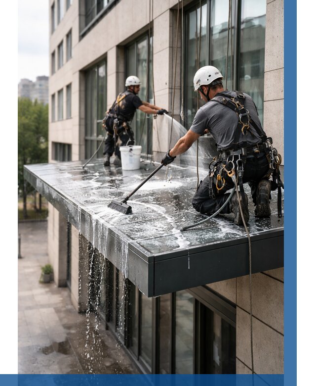 Мойка козырьков и навесов в Лыткарине от 3585 р. | ВЫСОТНИК-Лтк