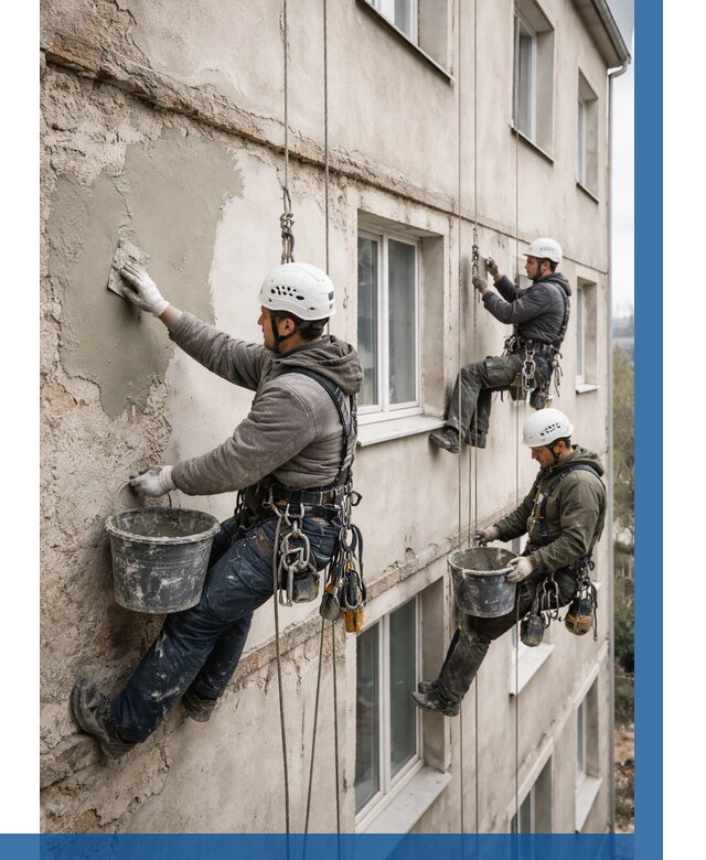 Ремонт штукатурного фасада в Лыткарине от 768 р. под ключ | ВЫСОТНИК-Лтк