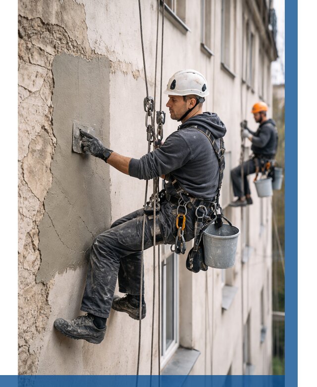 Восстановление штукатурки фасада в Лыткарине от 1229 р. | ВЫСОТНИК-Лтк