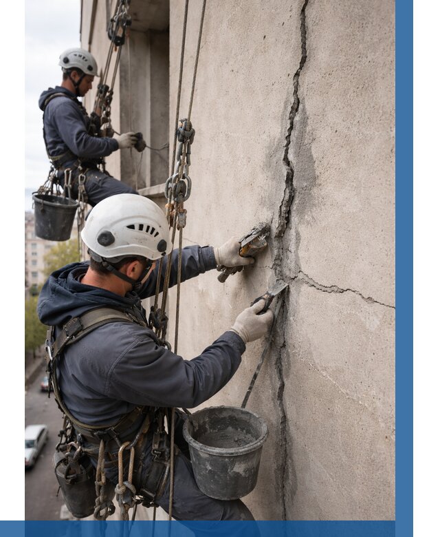 Заделка трещин на фасаде в Лыткарине от 922 р. | ВЫСОТНИК-Лтк