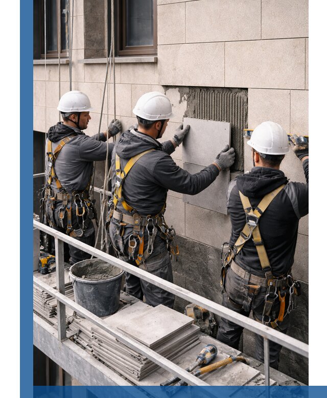 Ремонт облицовки фасада плиткой в Лыткарине с гарантией