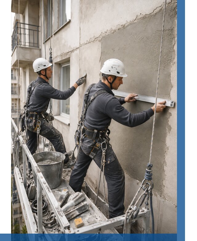 Штукатурка фасада на высоте в Лыткарине от 922 р. | ВЫСОТНИК-Лтк