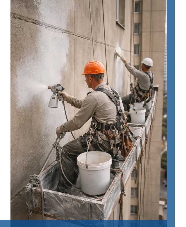 Грунтовка фасада на высоте в Лыткарине от 123 р. | ВЫСОТНИК-Лтк