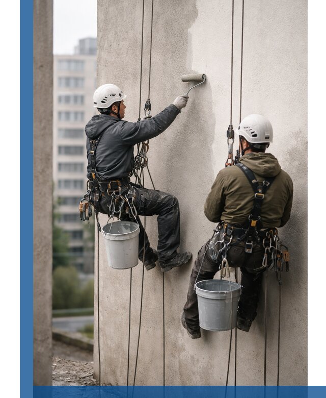 Покраска фасадов высотными альпинистами в Лыткарине с гарантией