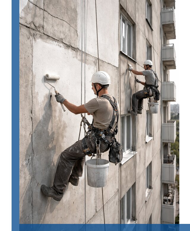 Покраска бетонного фасада в Лыткарине для жилых и промышленных объектов