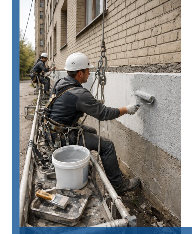 Окраска цоколя здания в Лыткарине профессионально и надежно