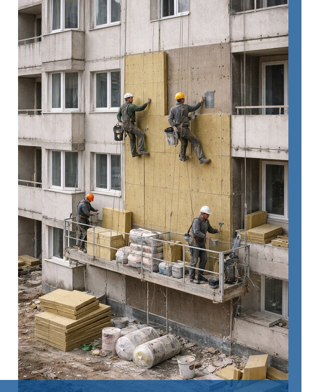 Утепление фасада минватой в Лыткарине от 1536 р. | ВЫСОТНИК-Лтк