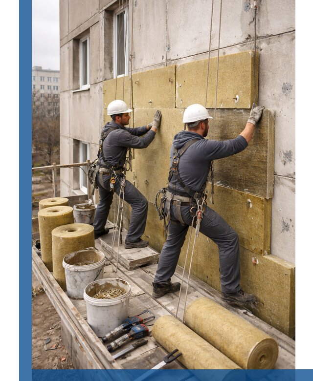 Утепление фасада минватой в Лыткарине под ключ с гарантией