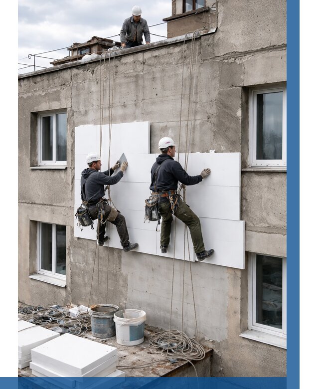 Утепление фасада пенополистиролом в Лыткарине от 1844 р. | ВЫСОТНИК-Лтк