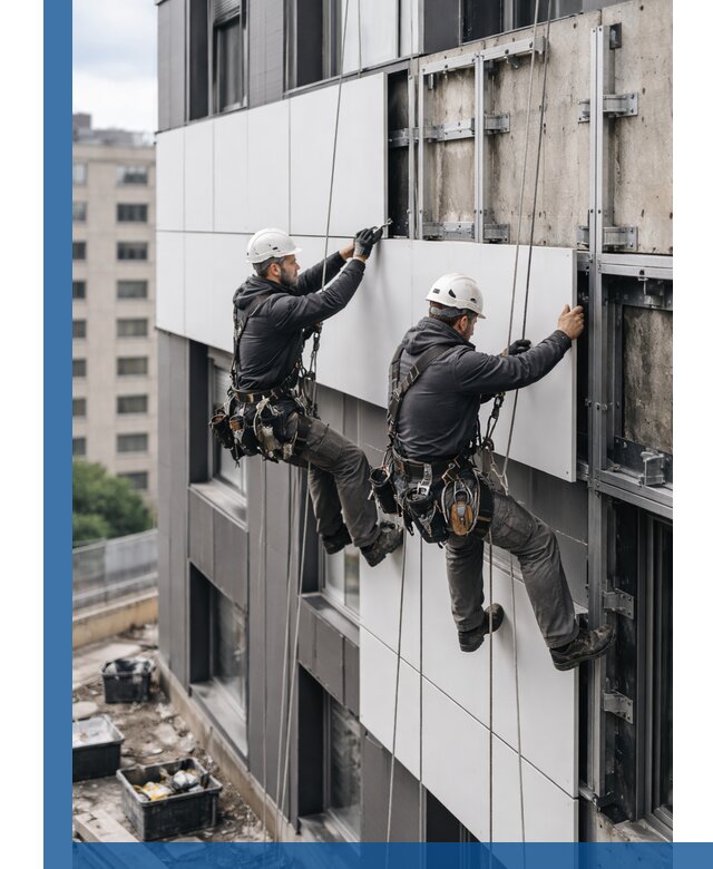 Монтаж композитных панелей фасада в Лыткарине под ключ