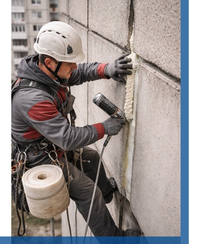 Утепление межпанельных швов в Лыткарине от 717 р. | ВЫСОТНИК-Лтк