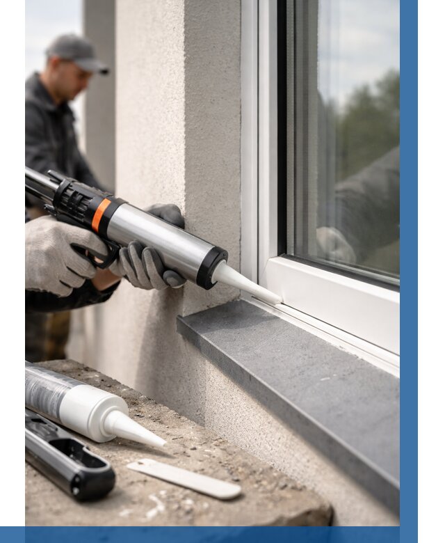 Герметизация монтажных швов окон в Лыткарине от 666 р. | ВЫСОТНИК-Лтк