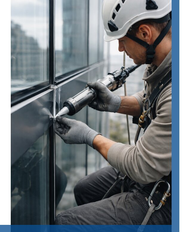 Герметизация стыков витража в Лыткарине от 1229 р. | ВЫСОТНИК-Лтк