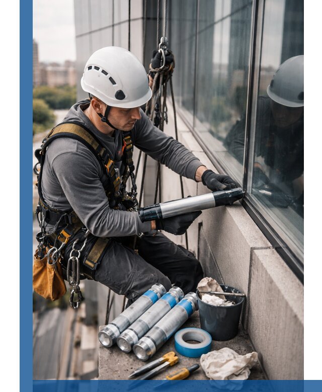 Герметизация стыков витража в Лыткарине для герметичных фасадов