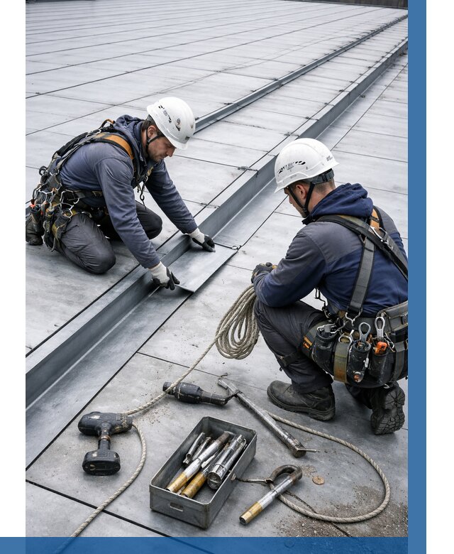 Ремонт фальцевой кровли в Лыткарине от 717 р. | ВЫСОТНИК-Лтк