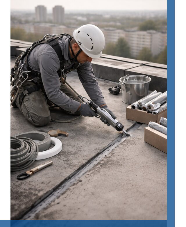 Герметизация швов кровли в Лыткарине от 461 р./м2 | ВЫСОТНИК-Лтк