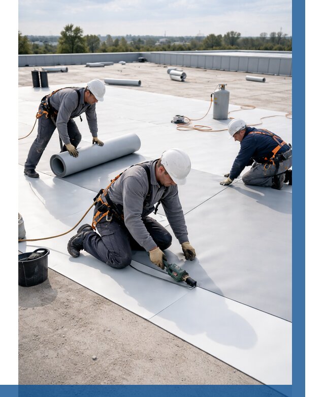 Монтаж мембранной кровли под ключ в Лыткарине от 1229 р. | ВЫСОТНИК-Лтк