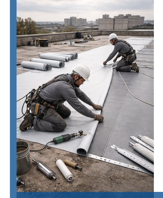 Монтаж мембранной кровли в Лыткарине для промышленных зданий