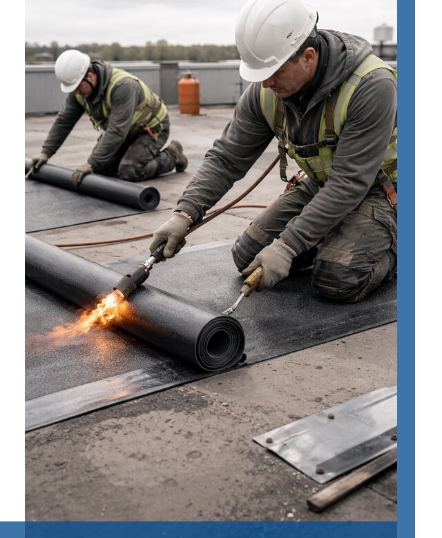 Монтаж наплавляемой кровли в Лыткарине от 871 р. — ВЫСОТНИК-Лтк