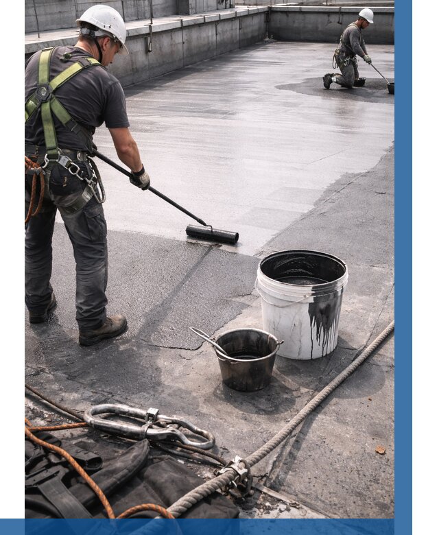 Гидроизоляция кровли жидкой резиной в Лыткарине от 512 р. | ВЫСОТНИК-Лтк