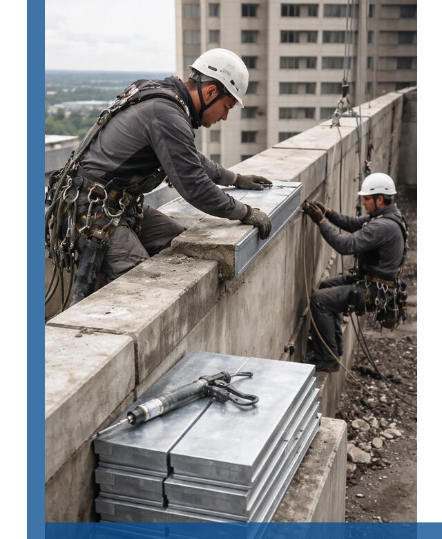 Замена парапетных крышек и установка новых в Лыткарине