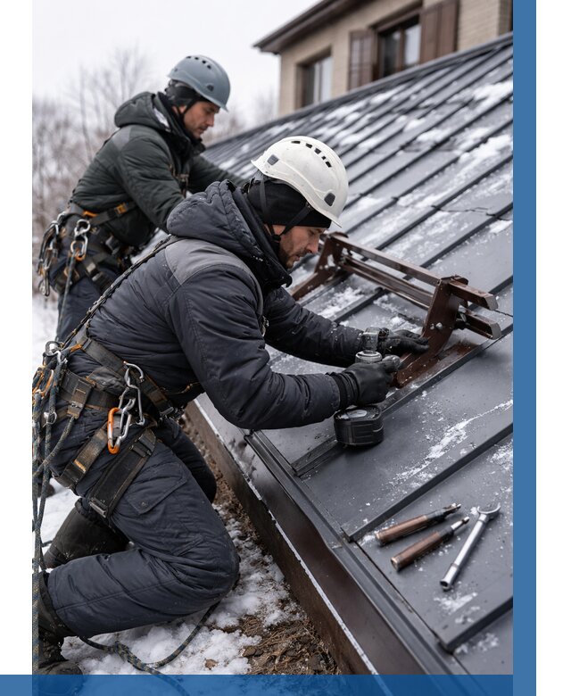 Монтаж снегозадержателей в Лыткарине от 461 р. | ВЫСОТНИК-Лтк