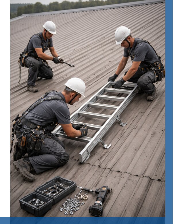 Монтаж кровельной лестницы в Лыткарине от 4609 р. | ВЫСОТНИК-Лтк