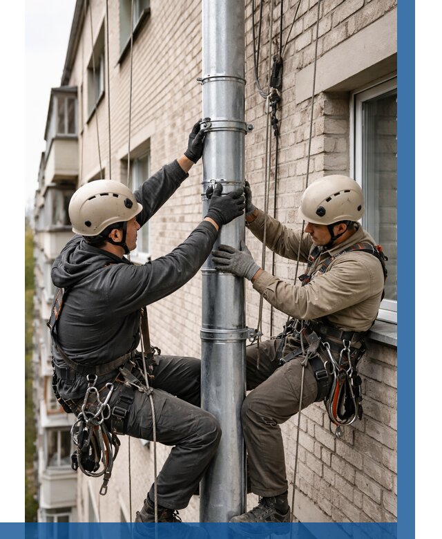 Замена водосточных труб в Лыткарине от 6658 р. | ВЫСОТНИК-Лтк