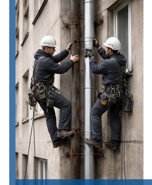 Замена водосточных труб в Лыткарине: монтаж и демонтаж под ключ