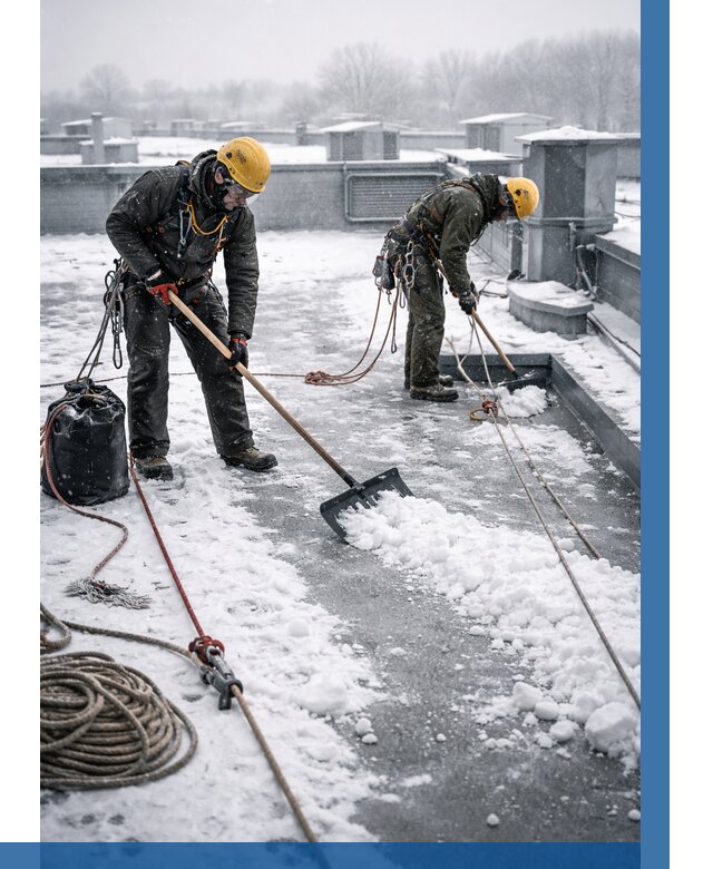 Очистка крыши от снега в Лыткарине от 7682 р. | ВЫСОТНИК-Лтк