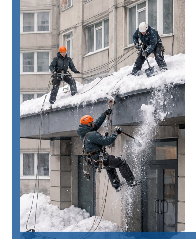 Безопасная очистка навесов от снега в Лыткарине круглогодично