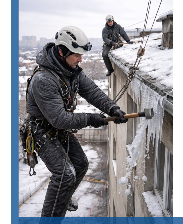 Сбивание и удаление сосулек с крыши в Лыткарине безопасно