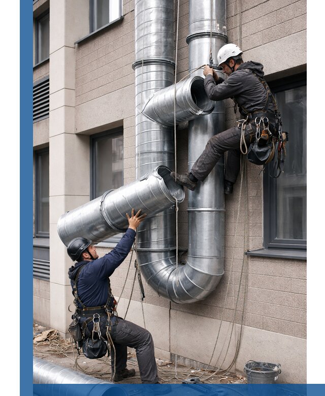 Монтаж фасадных воздуховодов в Лыткарине с герметизацией и крепежом