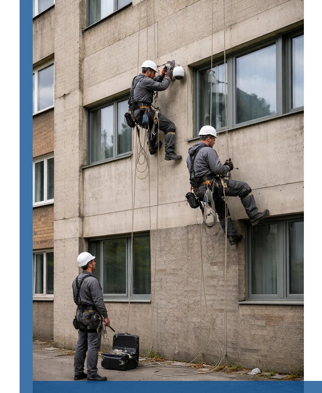 Монтаж фасадных камер видеонаблюдения в Лыткарине под ключ