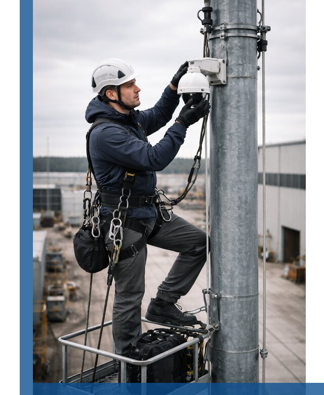 Профессиональная установка видеокамер на мачте в Лыткарине