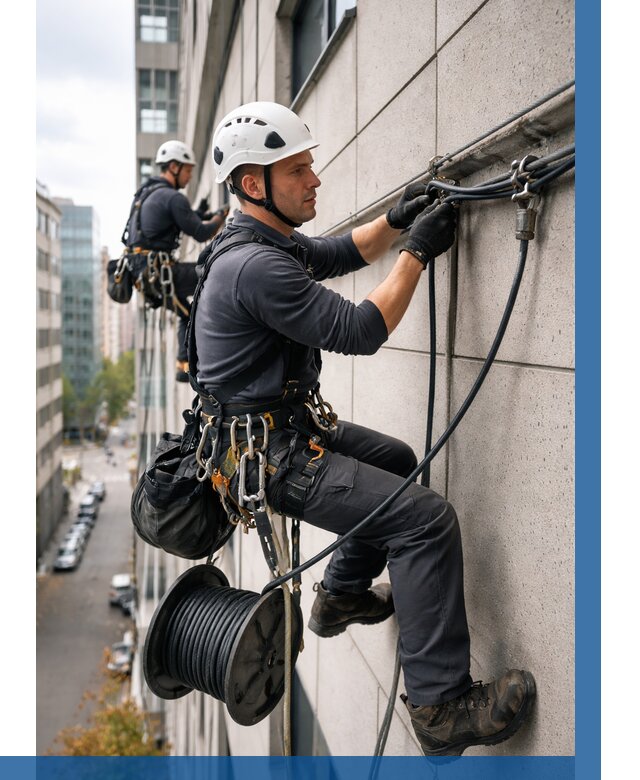 Прокладка кабеля по фасаду в Лыткарине от 359 р. | ВЫСОТНИК-Лтк