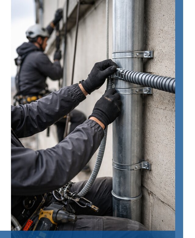 Монтаж гофры для кабеля в Лыткарине от 307 р. | ВЫСОТНИК-Лтк