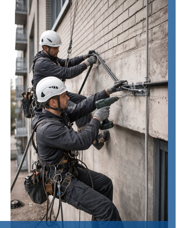 Крепление кабеля на фасаде в Лыткарине от 359 р. | ВЫСОТНИК-Лтк