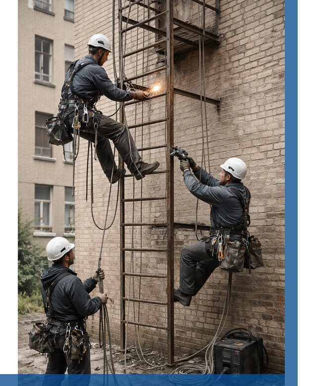 Ремонт пожарной лестницы в Лыткарине от 7682 р. | ВЫСОТНИК-Лтк