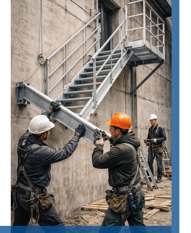 Монтаж металлических лестниц в Лыткарине от 15365 р. | ВЫСОТНИК-Лтк