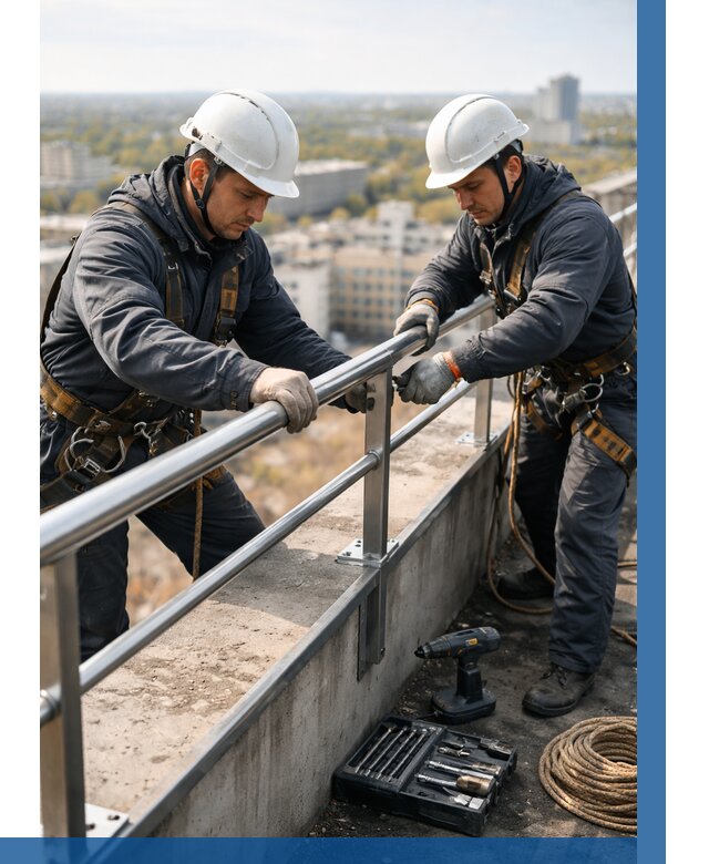 Монтаж перил на высоте в Лыткарине от 2561 р. | ВЫСОТНИК-Лтк