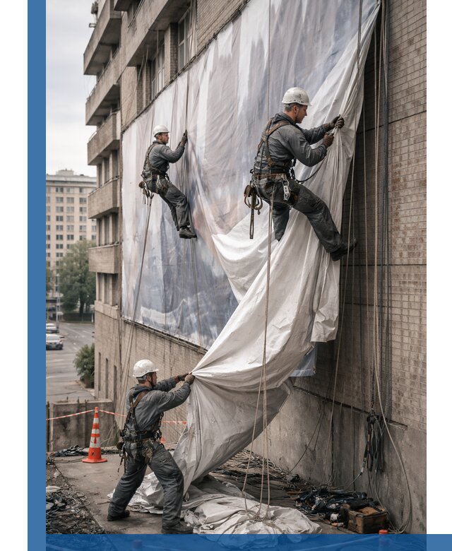 Демонтаж баннеров с фасада в Лыткарине оперативно и безопасно