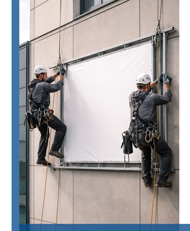 Монтаж наружной рекламной вывески в Лыткарине под ключ