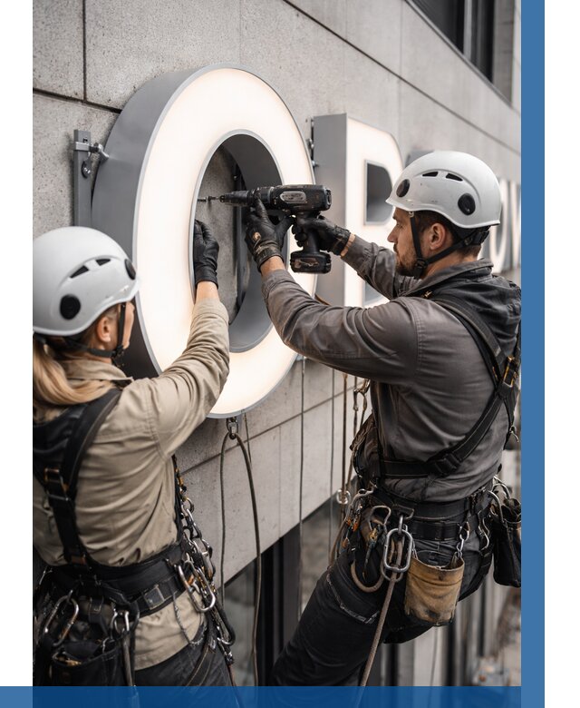 Монтаж световых букв в Лыткарине от 3073 р. под ключ ВЫСОТНИК-Лтк