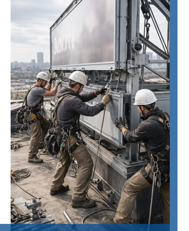 Монтаж крышной рекламной конструкции в Лыткарине от 61458 р.|ВЫСОТНИК-Лтк