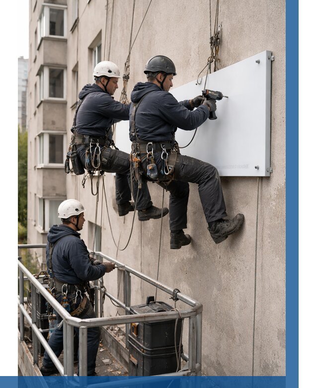 Монтаж табличек и указателей в Лыткарине от 3585 р. | ВЫСОТНИК-Лтк