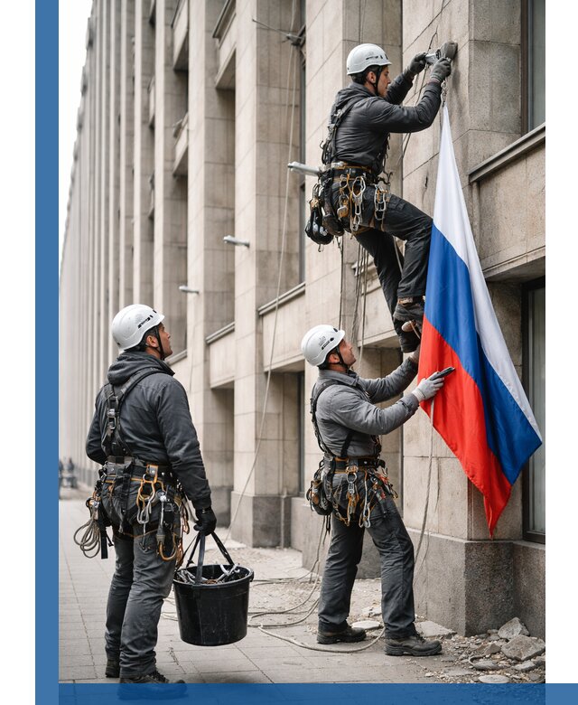 Профессиональная установка флагов на фасаде в Лыткарине